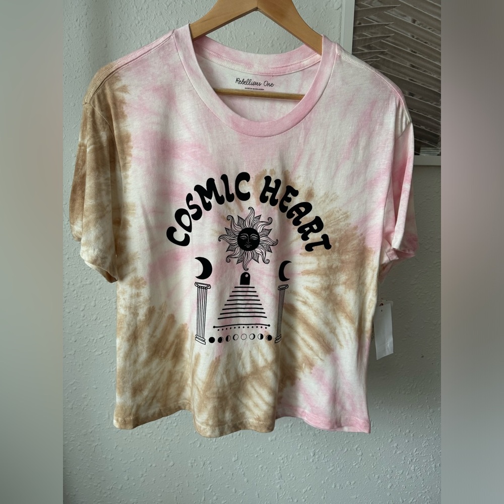 Cosmic Heart Graphic Tie Dye Tee NWT